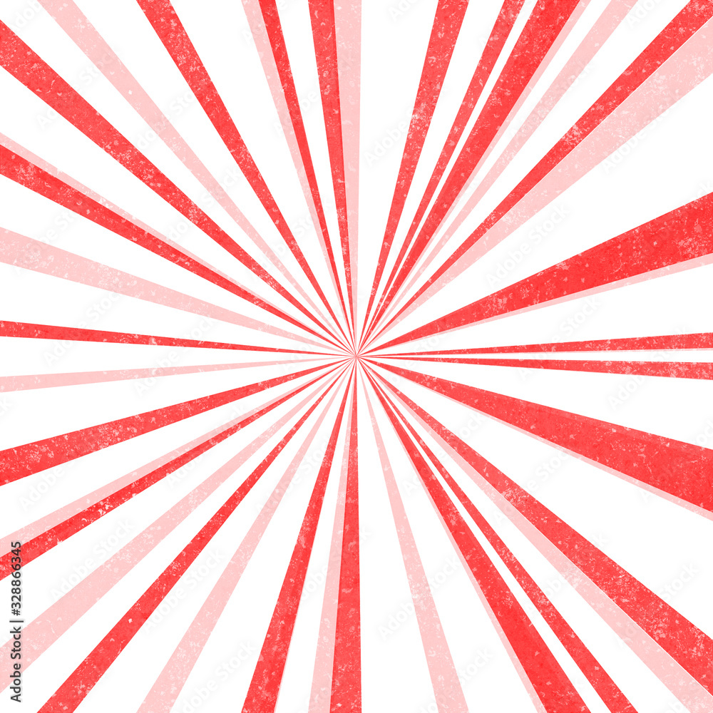 Abstract background with red vintage rays. Grunge backdrop