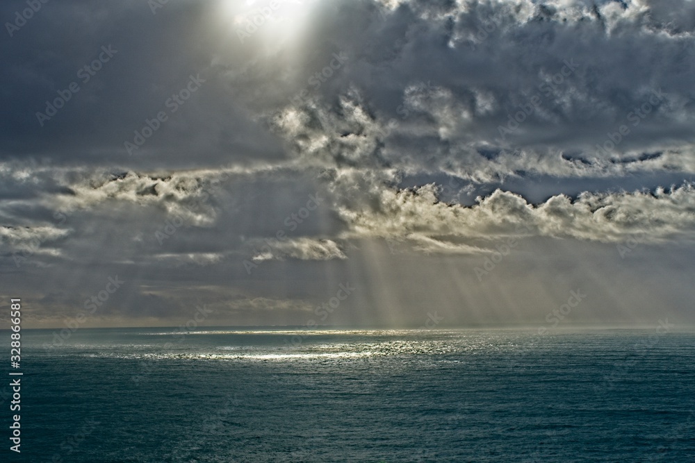 sea and clouds in Westmanislands Iceland