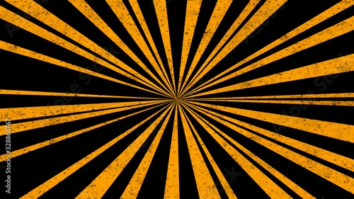 Abstract vintage black background with yellow rays