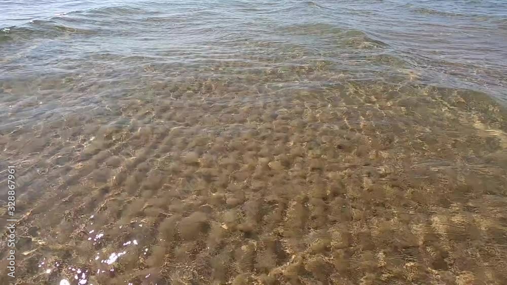 Clear water. underwater background with sandy sea bottom. Natural texture Clear water. underwater background with sandy sea bottom. Natural texture