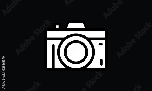 retro photo camera in black and white colour