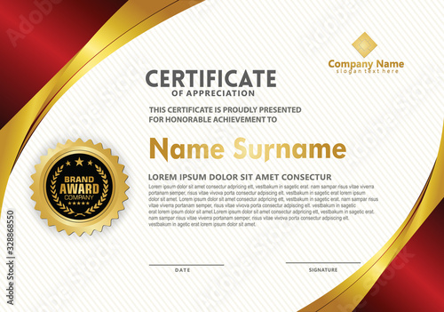 Luxury and elegant certificate template with modern pattern