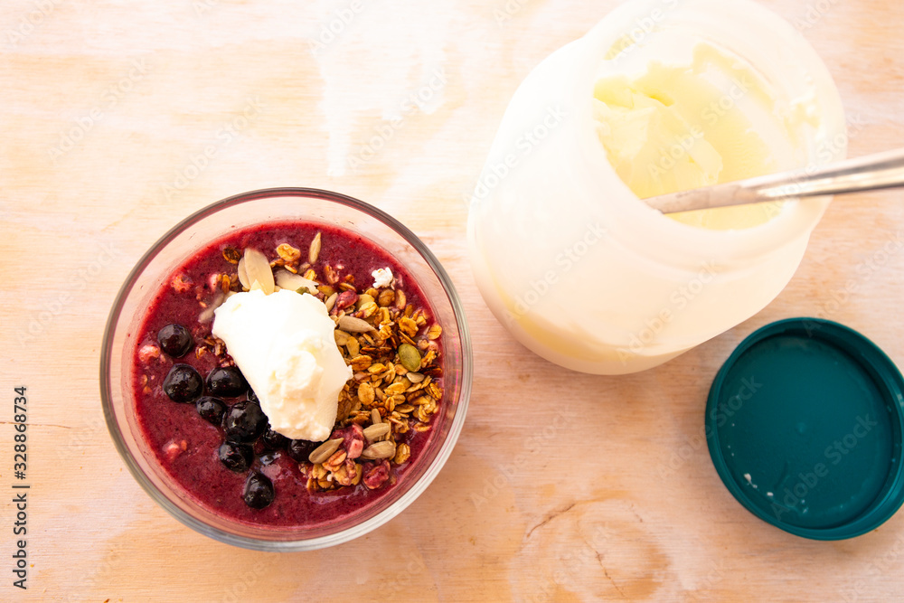 Smoothie bowl with friut and granola Smoothie bowl with friut and granola