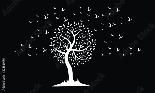 abstract tree on black background