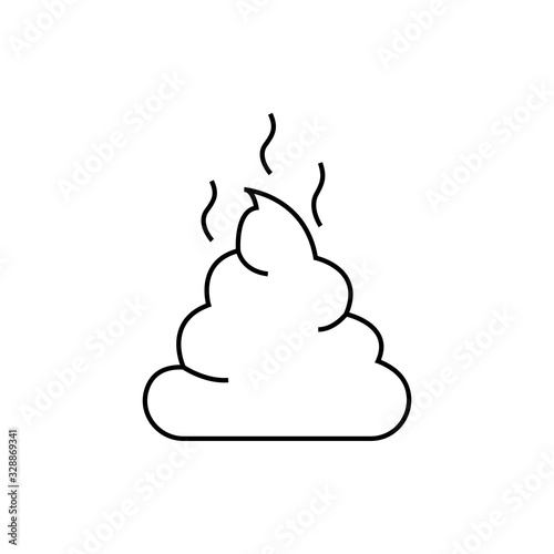 Black line Shit icon isolated on white background. Vector Illustration. Pixel perfect vector graphics