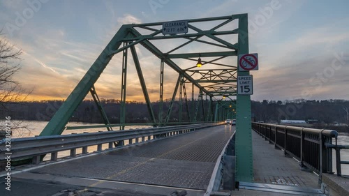 Frenchtown, New Jersey, Bridge Sunset Timelapse Video photo