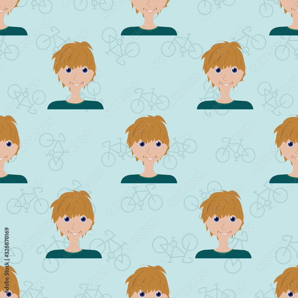 Boys seamless repeat pattern print background design Boys seamless repeat pattern print background design