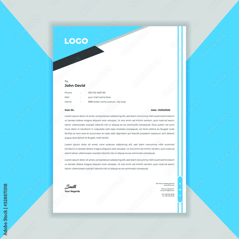 Business letterhead design , Elegant & Gray blue letterhead design Business letterhead design , Elegant & Gray blue letterhead design