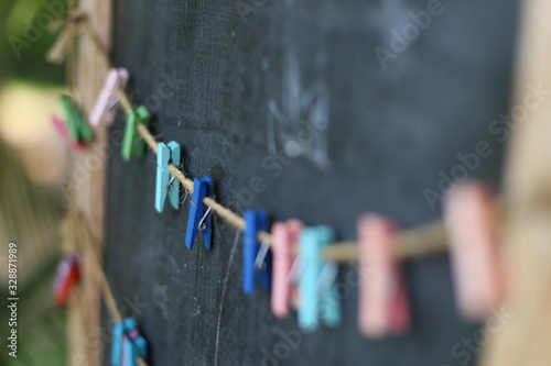 Принти на полотні Art and colorful of the clothespin.