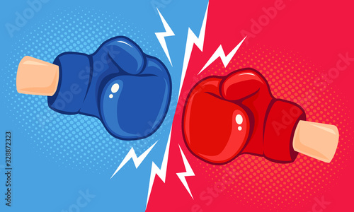Emblem for boxing with gloves.