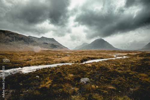 Raining and cloudy in the spectacular Scottish Highlands © ReubenTeo