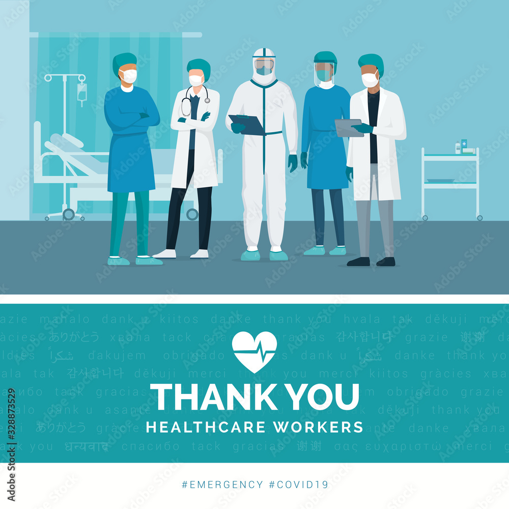 Thank you doctors and nurses - obrazy, fototapety, plakaty 