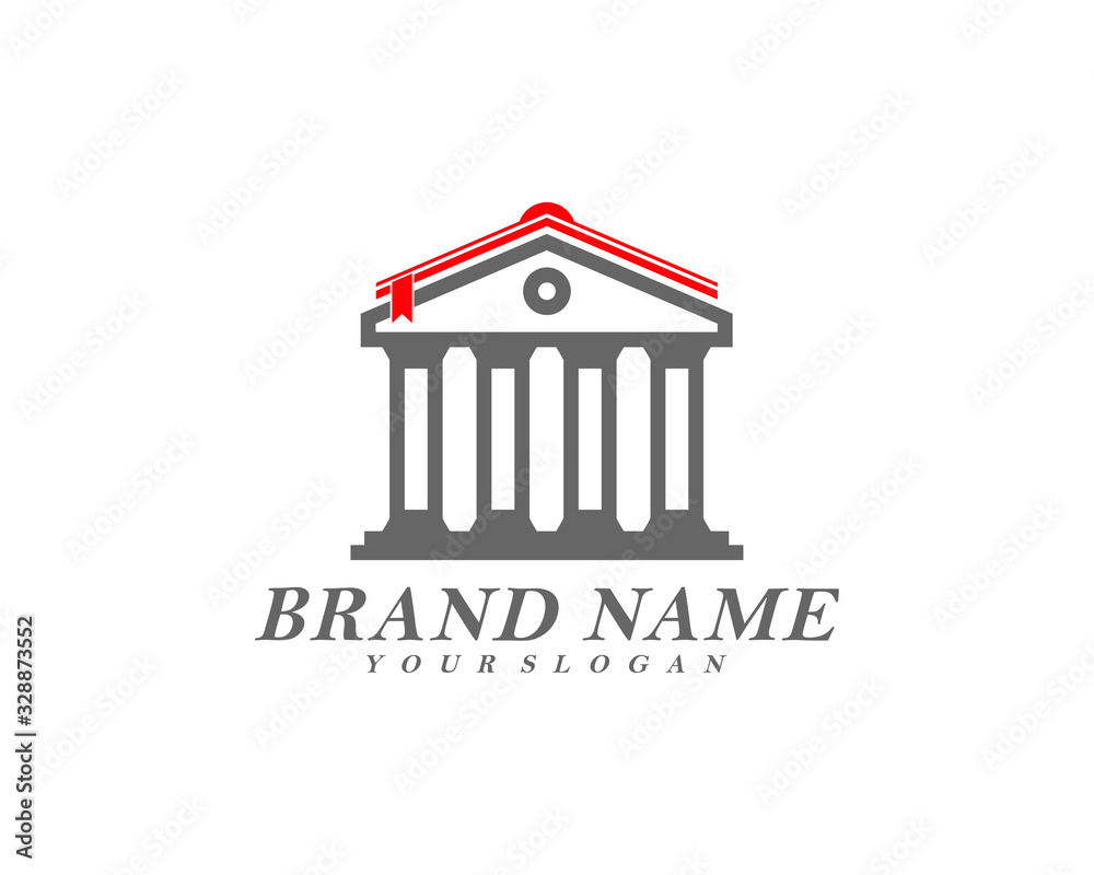 Creative government building with book logo template vector, Icon symbol