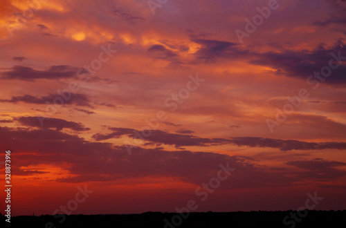 Beautiful sky orange sunset in twilight time © ungvar