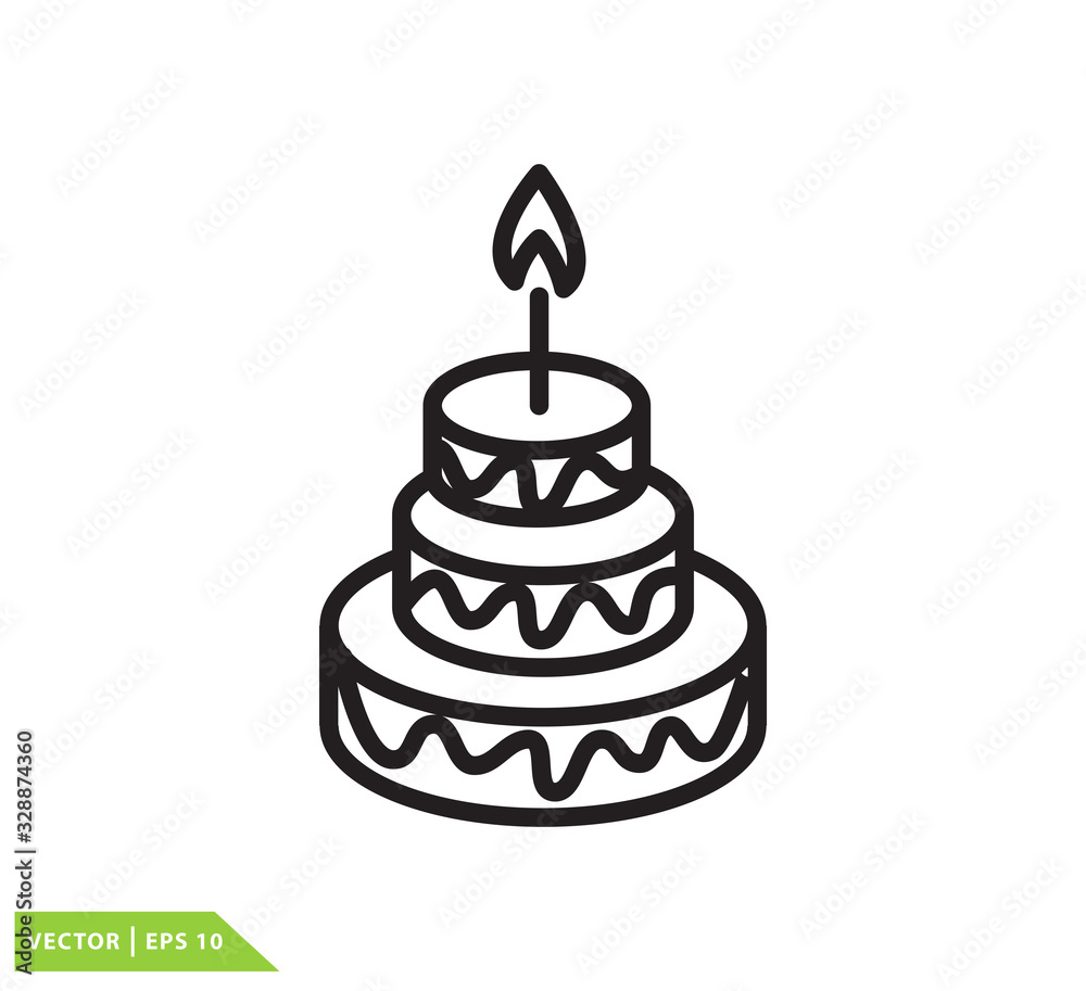 Birthday cake icon vector logo template Birthday cake icon vector logo template
