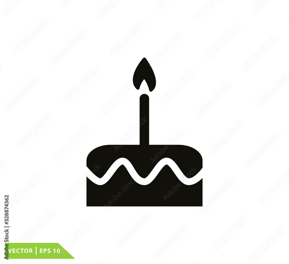 Birthday cake icon vector logo template Birthday cake icon vector logo template