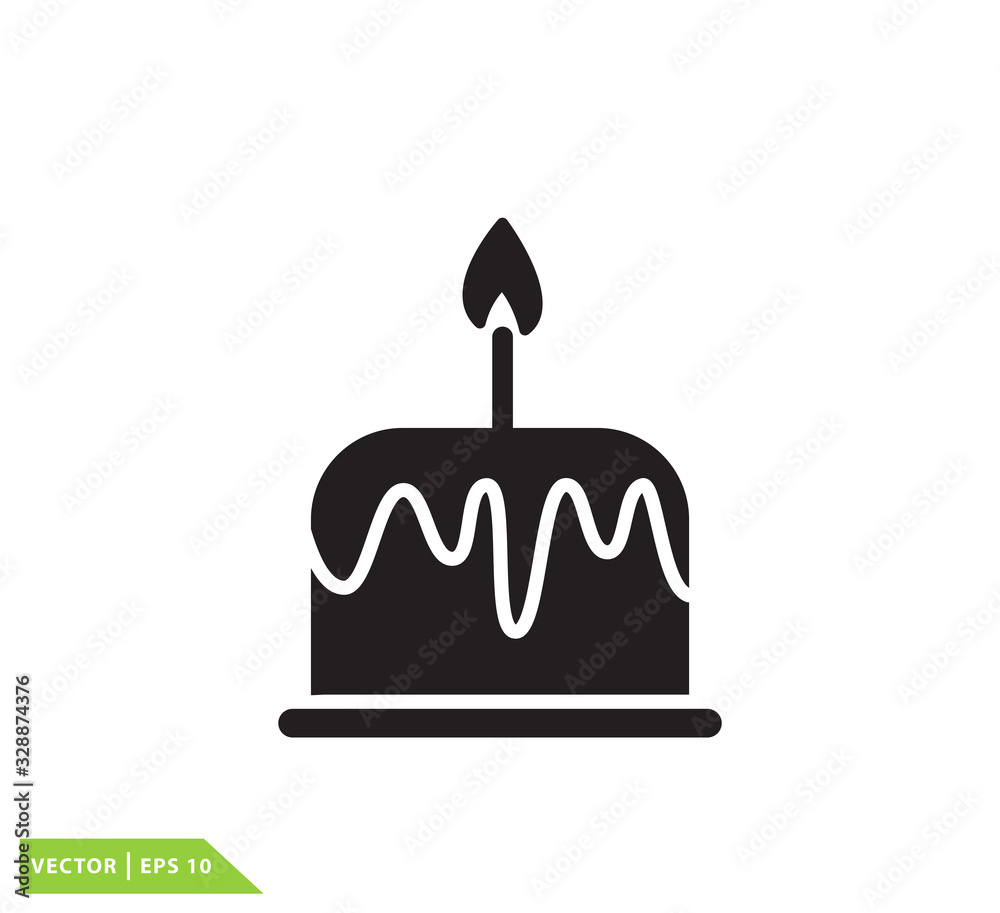 Birthday cake icon vector logo template Birthday cake icon vector logo template