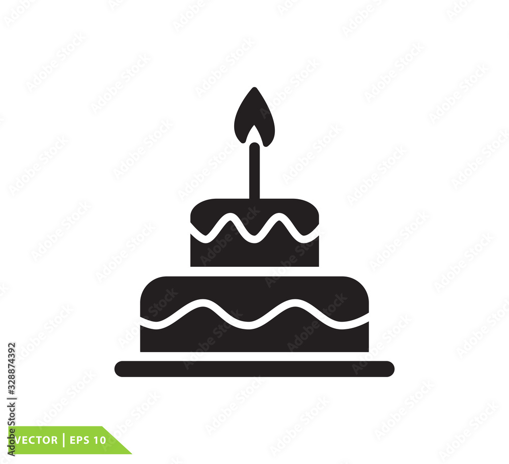 Birthday cake icon vector logo template Birthday cake icon vector logo template