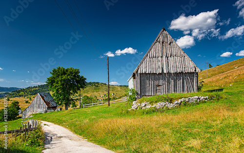 Nice village with wooden ho...