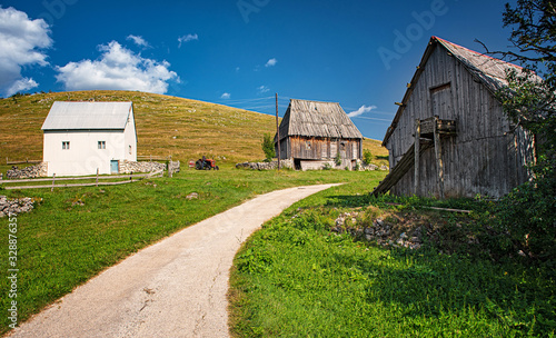 Nice village with wooden ho...