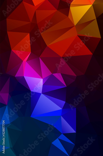 Vivid colorful gradient mosaic background. Geometric triangle, mosaic, abstract