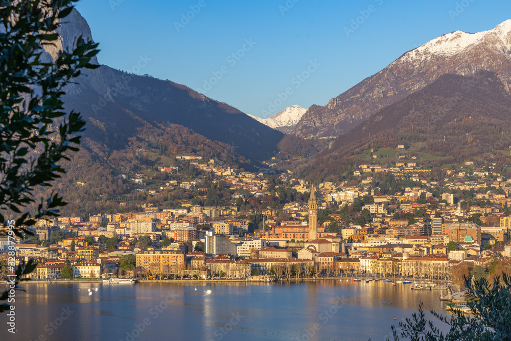 Beautiful landscape on Lake Como in December time