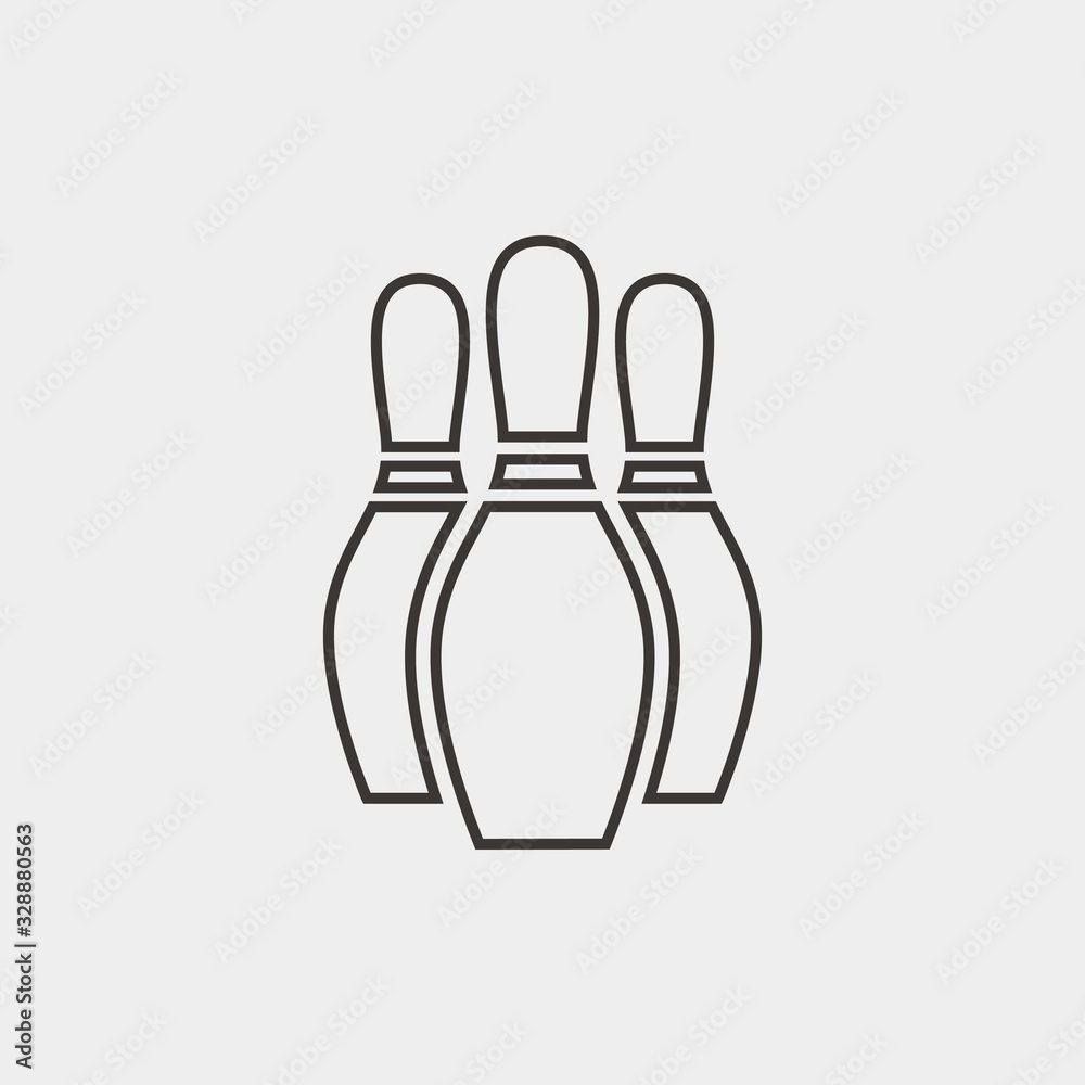 Fototapeta premium bowling pins vector icon bowling sport