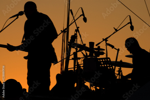 Silhouette of musicians