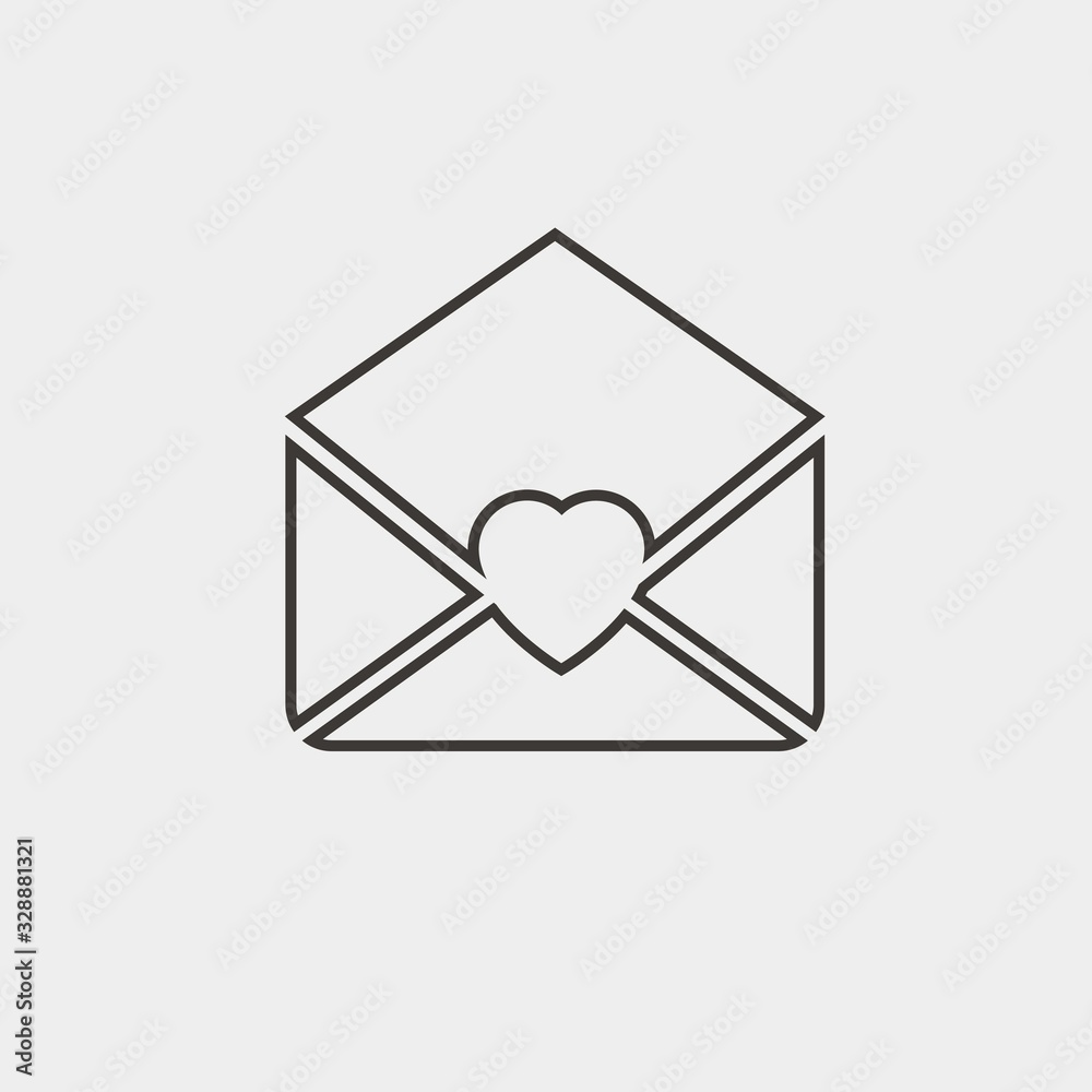 love letter mail line icon vector love letter mail line icon vector