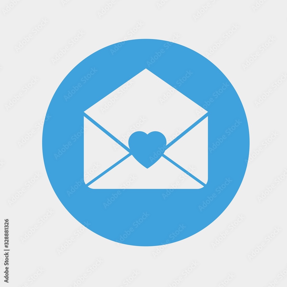 love letter icon vector illustration blue background love letter icon vector illustration blue background