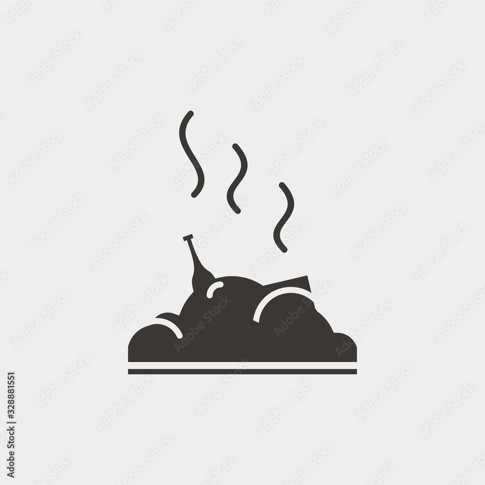 roasted turkey chicken vector icon food roasted turkey chicken vector icon food