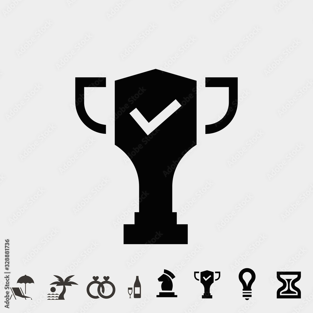 checked trophy cup vector icon with free bonus icons checked trophy cup vector icon with free bonus icons