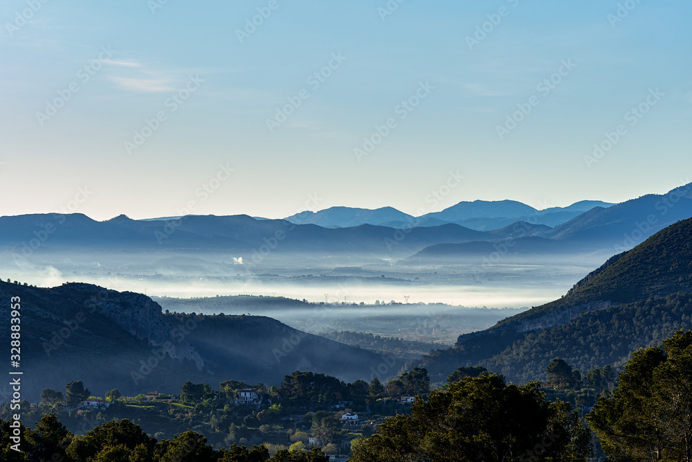 View from the Serra Vernisa, Xativa, Spain