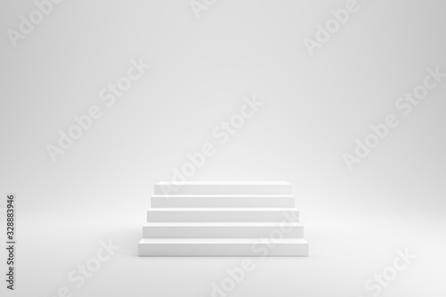 Blank stairs or staircase on white studio background with success concept Fototapeta