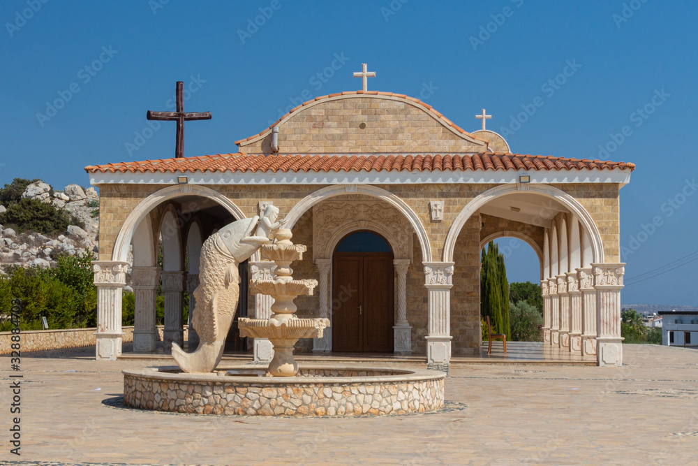 Jonah's fountain in front of Agios Epiphanios church