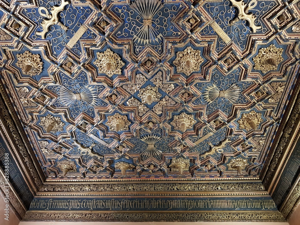 Beautiful ceiling in the Aljafería Palace Beautiful ceiling in the Aljafería Palace