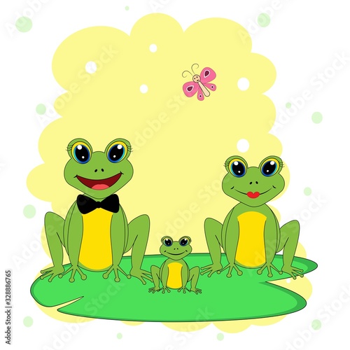Fototapeta Naklejka Na Ścianę i Meble -  cute frog illustration nursery decor