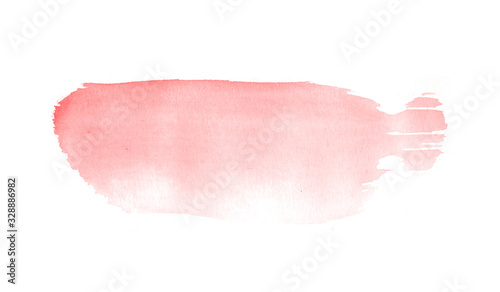 Red watercolor brush isolated on white