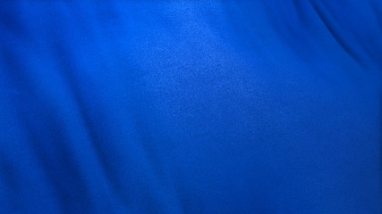 blue flag cloth in full frame with selective focus. 3D Illustration of cerulean azure colored garment with clean natural linen texture for background banner or wallpaper use.