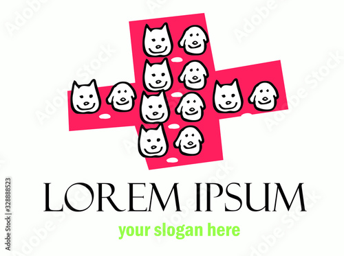 innovative and creative, minimalist animal logo. can use animal clinics, petshop and veterinarian. black and white simple stylish logo.