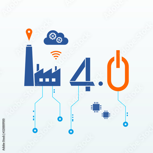 logo industrie 4.0, industry 4.0, usine du futur, smart industry