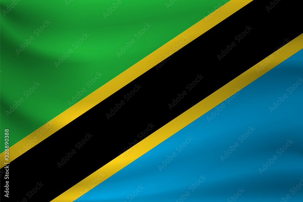 Waving flag of Tanzania. Vector illustration Waving flag of Tanzania. Vector illustration