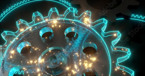 Industrial gear,mechanical structure,3d rendering.