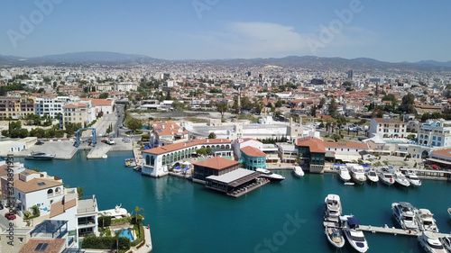 Aerial view of the new houses in marina  Limassol  Cyprus 2019