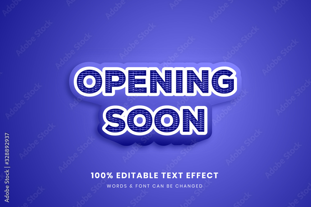 opening soon 3d editable text effect