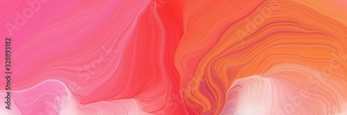 creative banner with pastel red, hot pink and pink color. smooth swirl waves background design