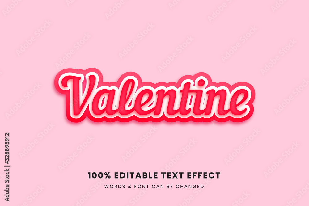 Valentine 3d editable text effect