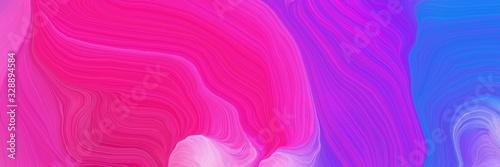 vibrant colored banner with waves. modern curvy waves background design with deep pink, royal blue and blue violet color