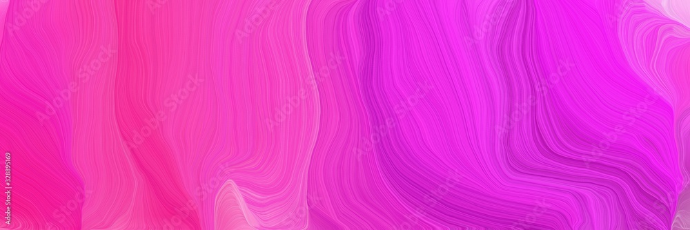 Fototapeta premium dynamic vibrant colored banner. modern curvy waves background design with neon fuchsia, magenta and orchid color