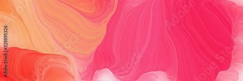 landscape banner with waves. abstract waves illustration with pastel red, dark salmon and light salmon color